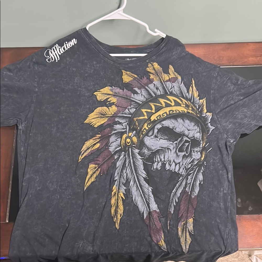 3Xl Affliction Skull Tee Shirt